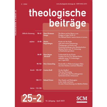 Vorschau: Theologische Beiträge